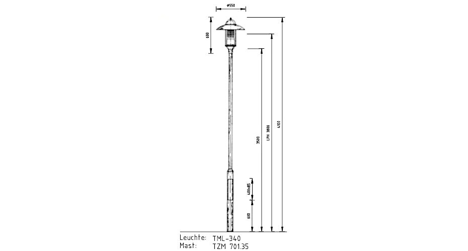 Moderne leuchte  TML-340 zeichnung