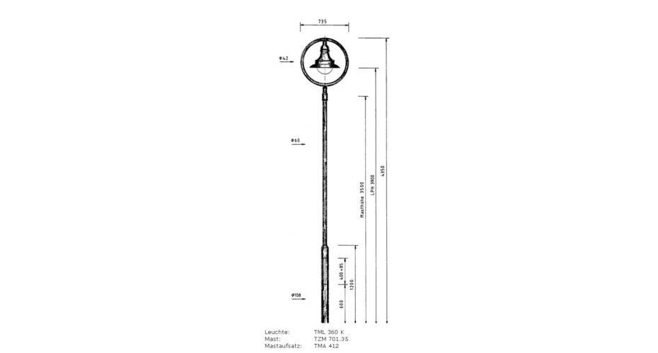 dekorative Leuchte TML-360 zeichnung