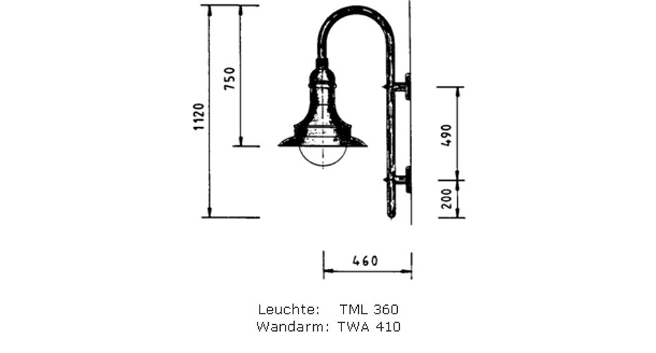 dekorative Leuchte TML-360 zeichnung