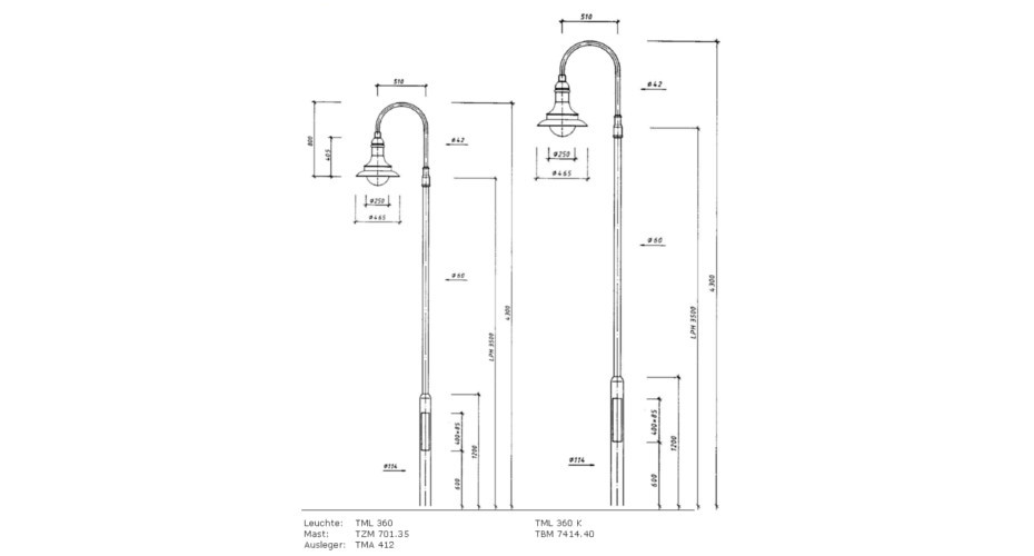 dekorative Leuchte TML-360 zeichnung