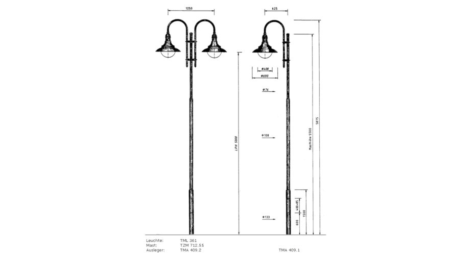 dekorative Leuchte TML-361 zeichnung