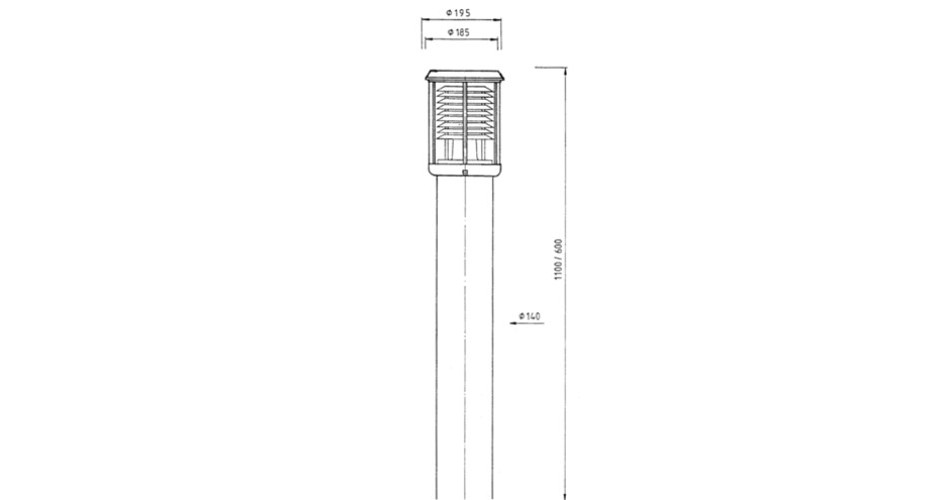 pollerleuchte tpl-3105 zeichnung