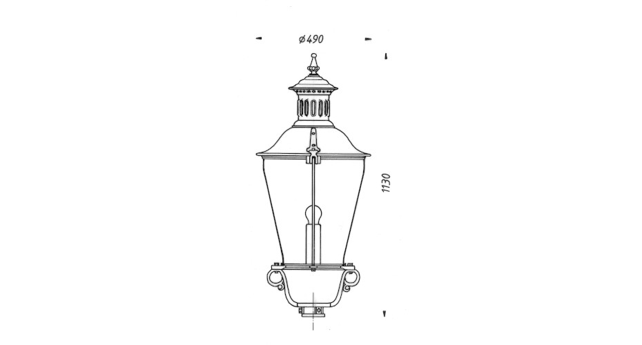 historische leuchte thl-300 zeichnung