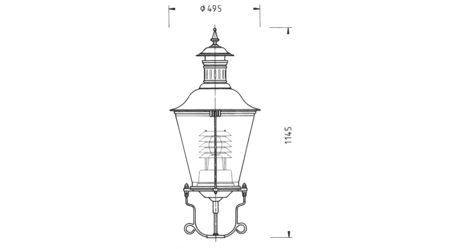 historische leuchte thl-300 zeichnung