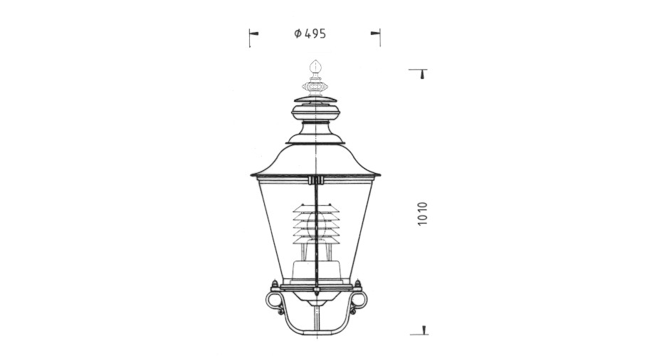 historische leuchte thl-300 zeichnung