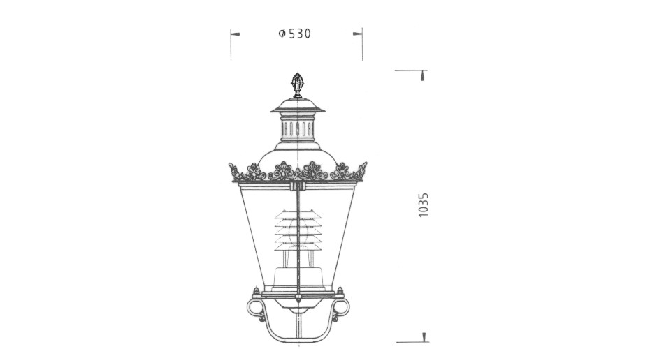 historische leuchte thl-300 zeichnung